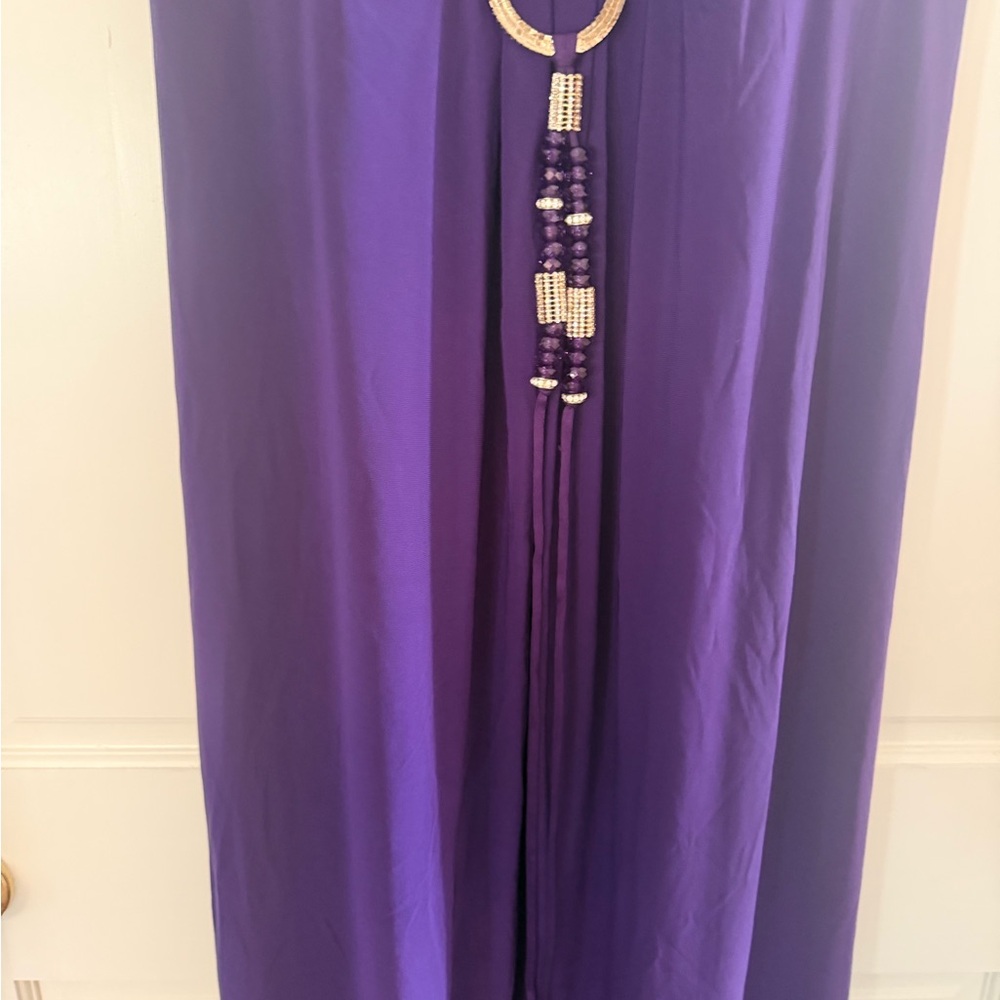 Dress Barn Purple Maxi Dress with Tassel Ring Accent - Picture 2 of 5